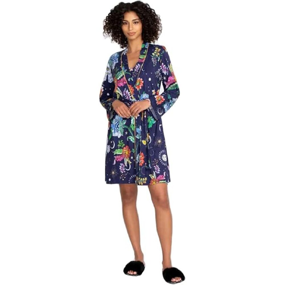 Johnny Was Pajamas Lounge Aurora Borealis Sleepwear Robe Orbit Purple XL NEW - Picture 2 of 8